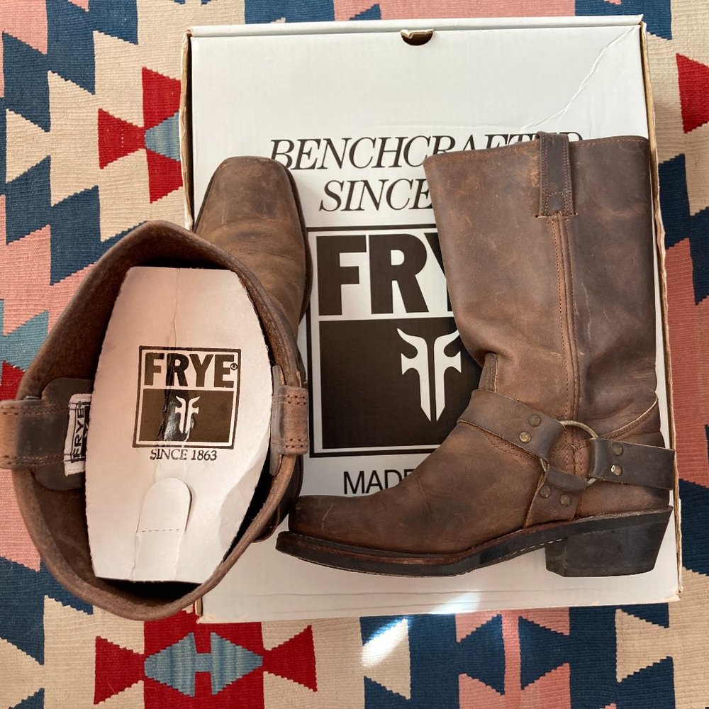 Frye Harness 12R Vintage Tan Boots Women's Sz 8.5M